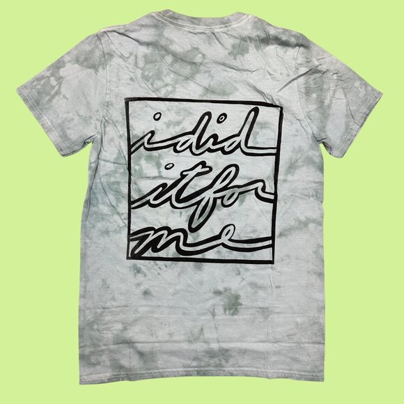 Inner Thoughts "I Did It For Me" Blue and Green Tie Dye Tee - Picture 1 of 4